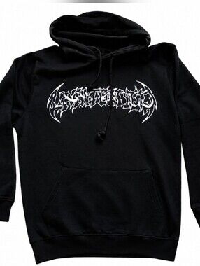 NEW Unintended Black Graphic Hoodie Sweatshirt Medium Streetwear Grunge Goth